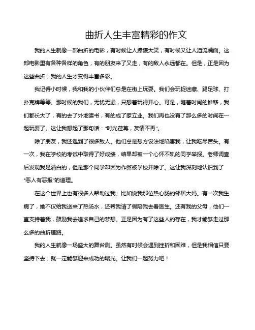 曲折人生丰富精彩的作文