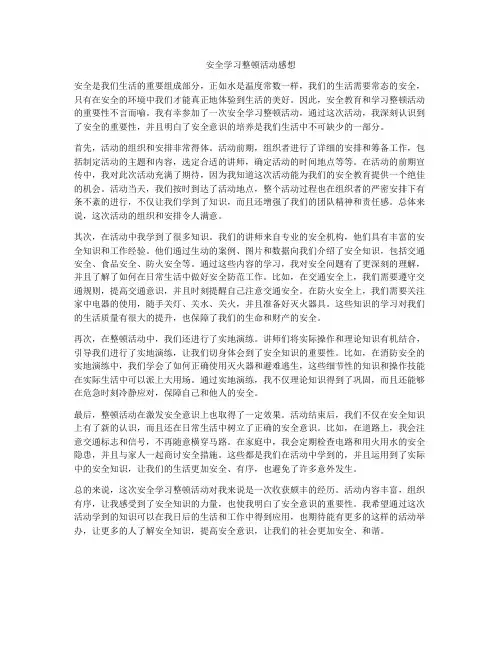 安全学习整顿活动感想