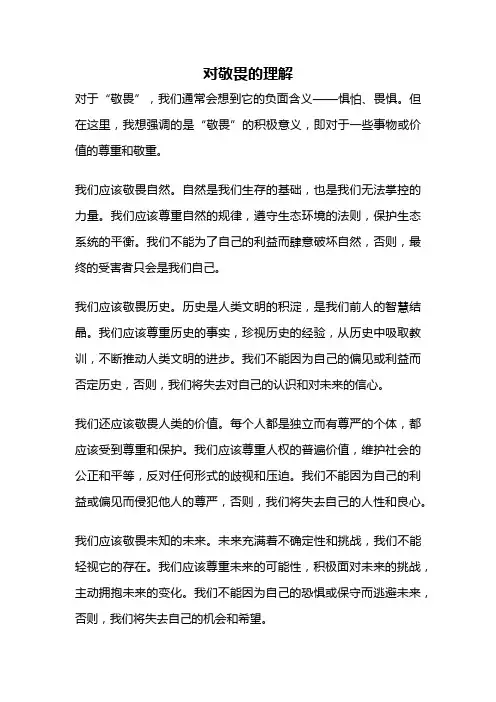 对敬畏的理解