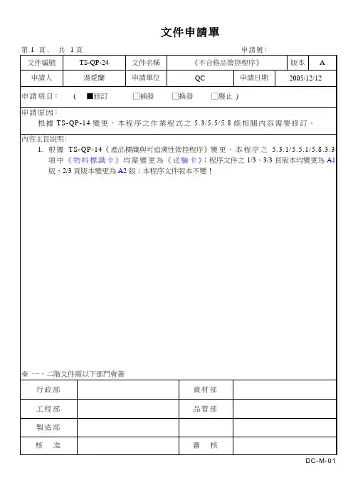 不合格品管控程序(TS-QP-24)