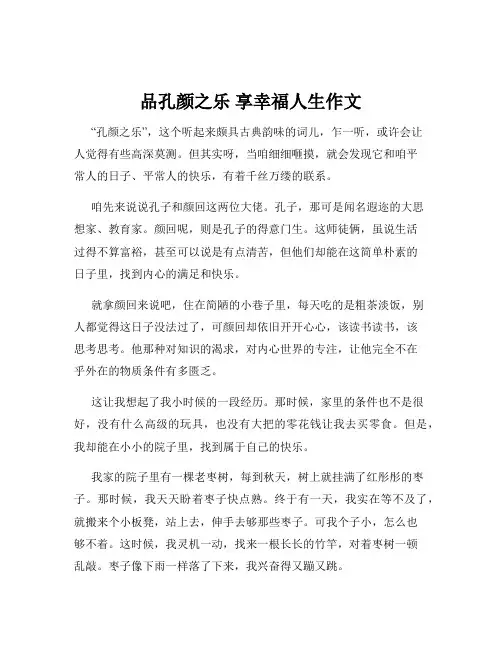 品孔颜之乐 享幸福人生作文
