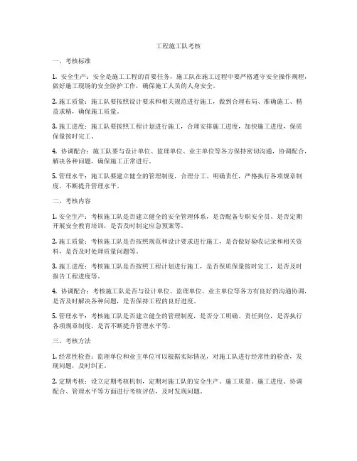 工程施工队考核