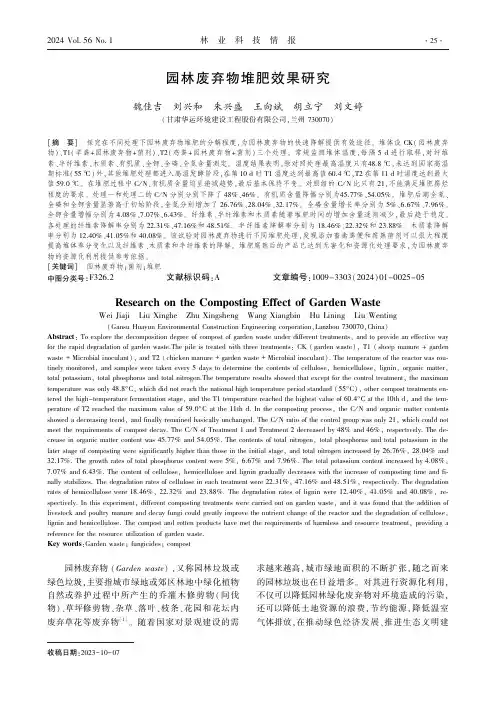园林废弃物堆肥效果研究