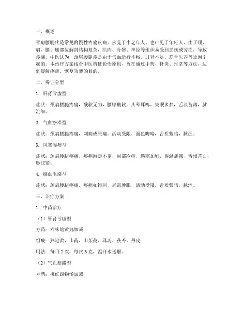 颈肩腰腿疼辨证治疗方案