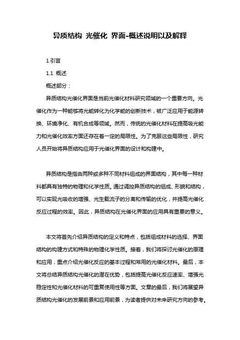 异质结构 光催化 界面-概述说明以及解释