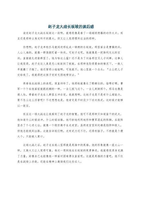 赵子龙大战长坂坡的读后感