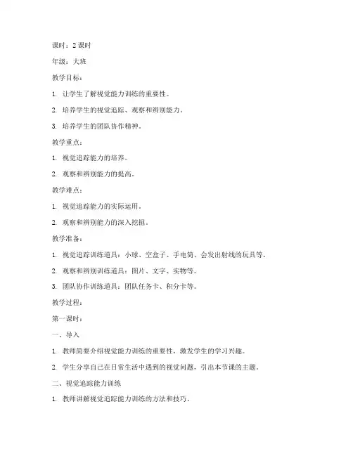 视觉能力训练教案模板范文