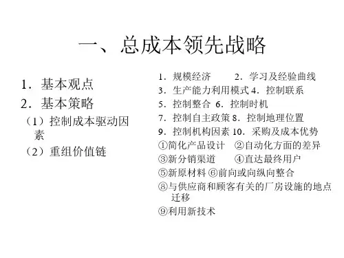 一、总成本领先战略