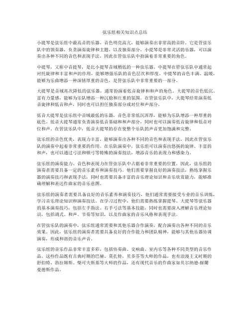 弦乐组相关知识点总结