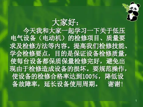电动机检修标准及要求课堂PPT
