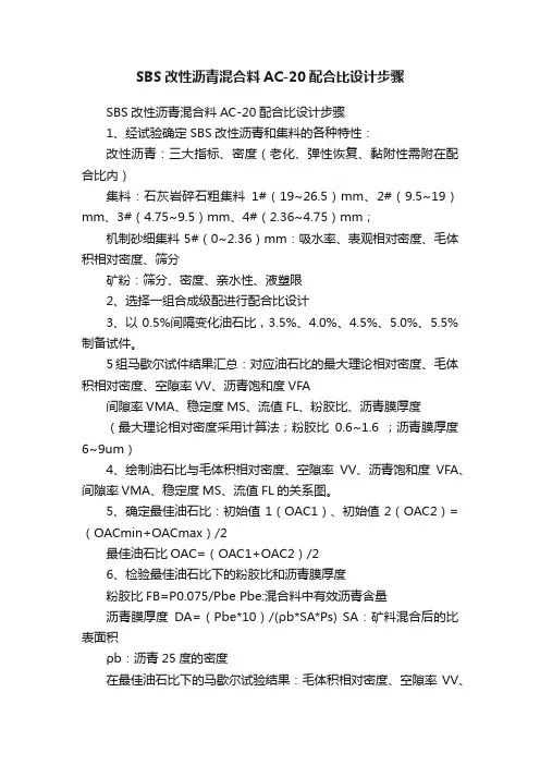 SBS改性沥青混合料AC-20配合比设计步骤