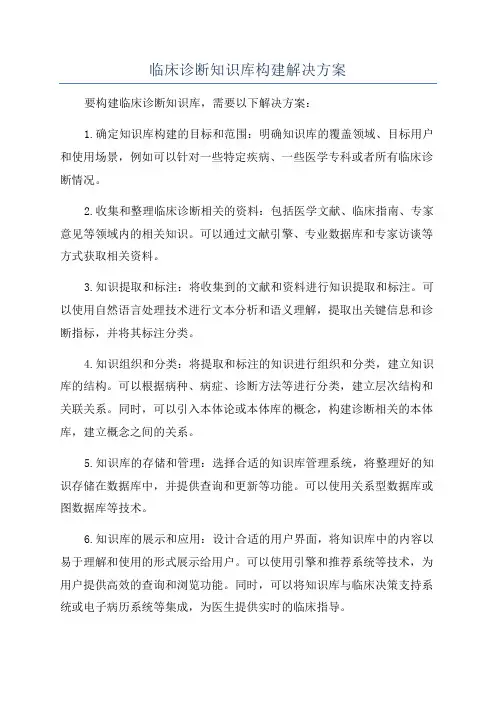 临床诊断知识库构建解决方案