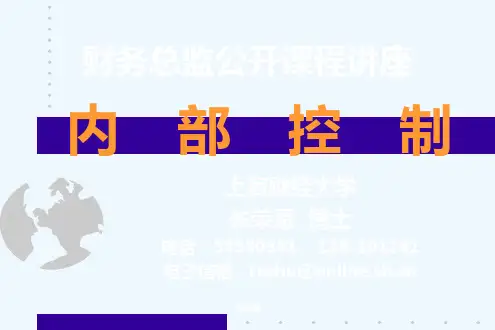 财务管理总监公开讲座《内部控制》PPT课件