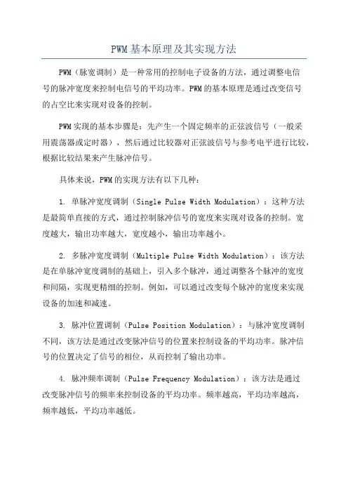 PWM基本原理及其实现方法