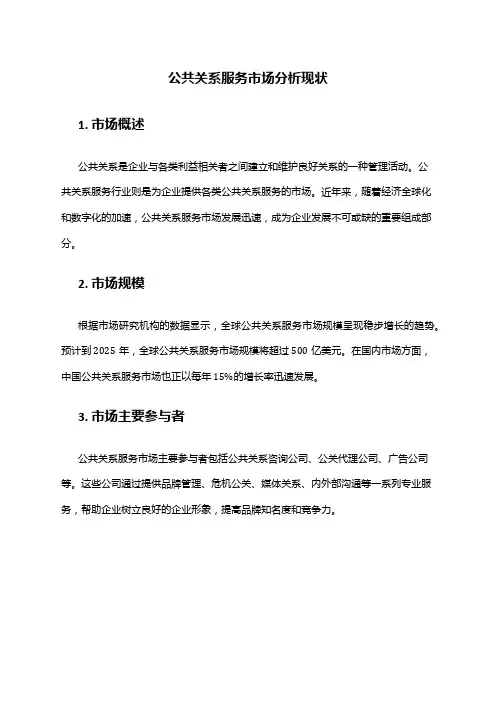 2024年公共关系服务市场分析现状