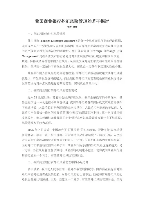 我国商业银行外汇风险管理的若干探讨