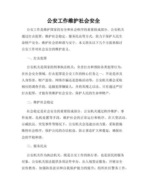 公安工作维护社会安全