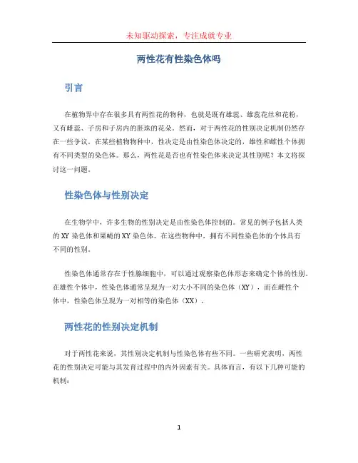两性花有性染色体吗