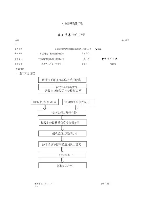 桥梁墩柱施工技术交底记录