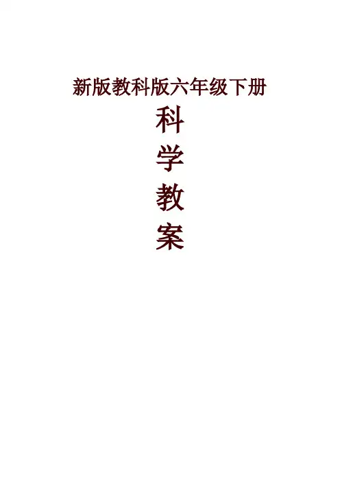 教科版六年级下册科学全册教案