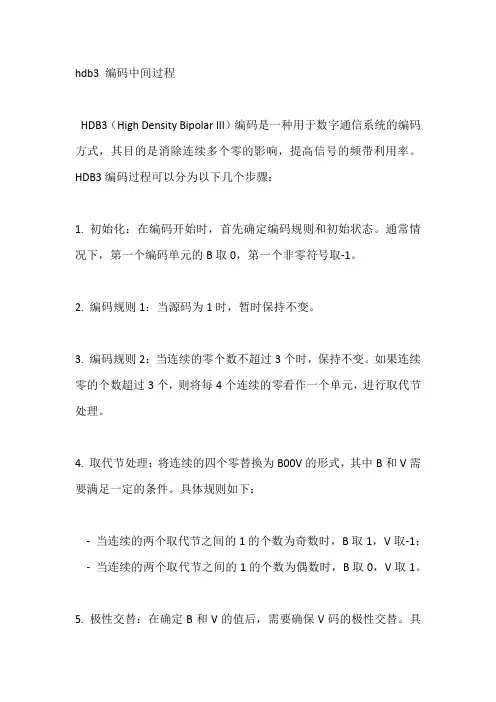 hdb3 编码中间过程