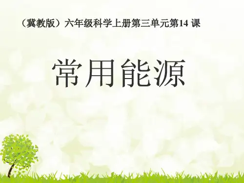 六级上册科学课件-常用能源 冀教版
