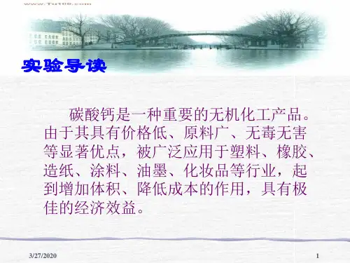 纳米碳酸钙的制备共32页