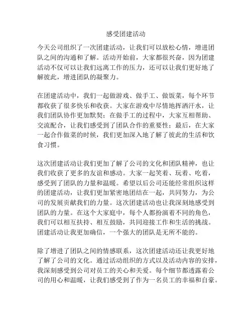 感受团建活动