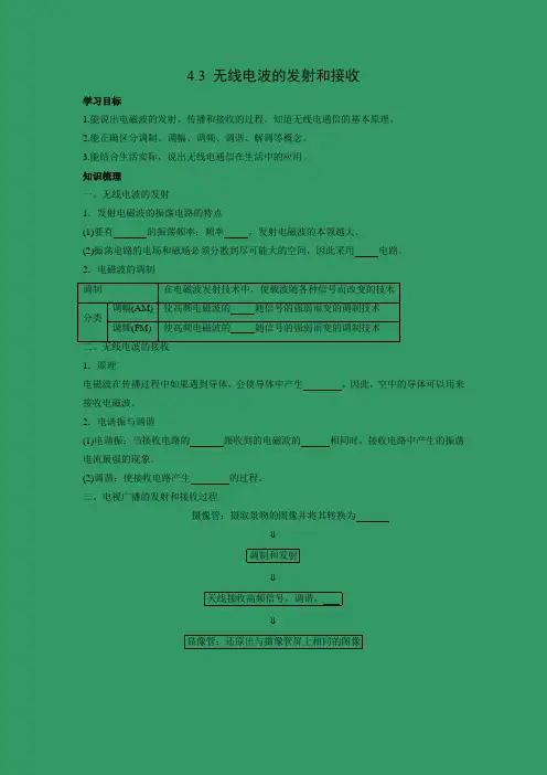 学案2：4.3无线电波的发射和接收