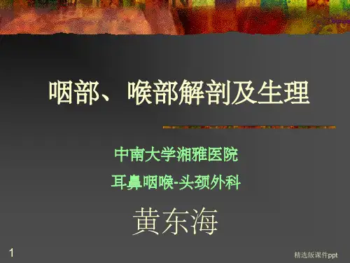 咽喉部解剖及生理、窒息和喉阻塞的诊治