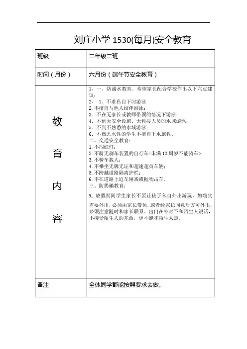 安全教育1530月