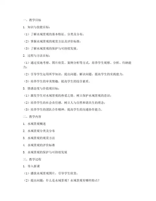 水域景观教案设计说明模板