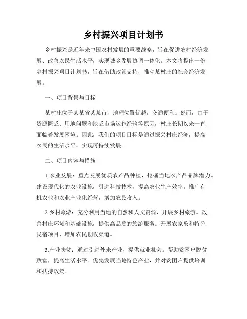 乡村振兴项目计划书