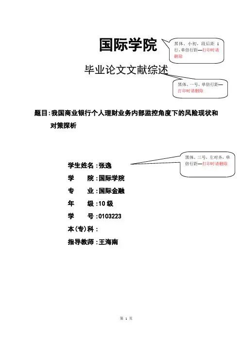 文献综述模板