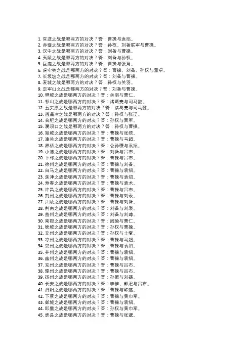 100道三国演义带答案测试题6