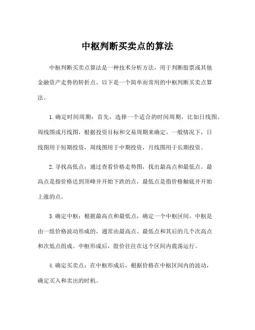 中枢判断买卖点的算法