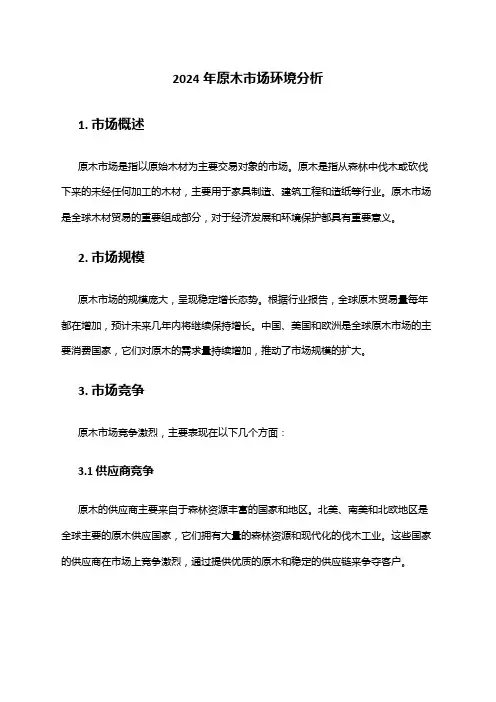 2024年原木市场环境分析