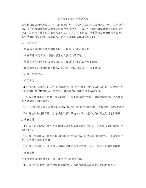 小学青年青蓝工程实施方案
