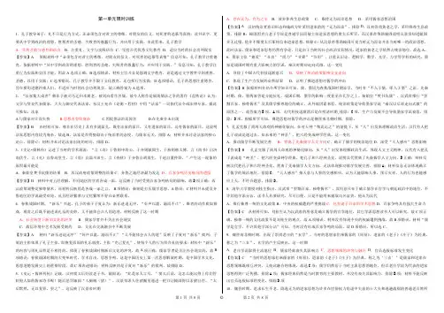 高中历史必修3第一单元限时训练(有答案)