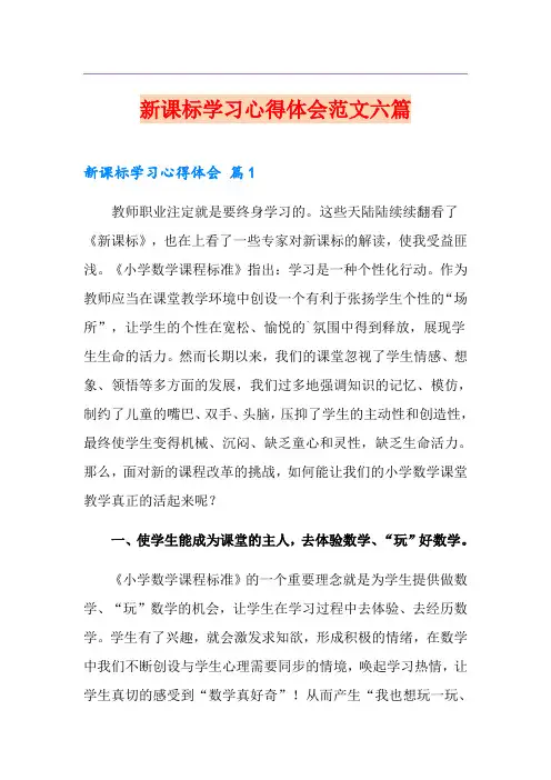 新课标学习心得体会范文六篇