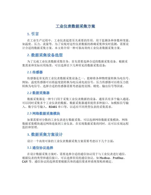 工业仪表数据采集方案
