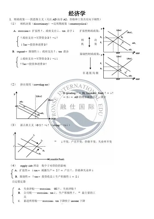 CFA一级笔记之经济学