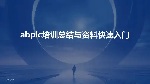 2024版年度abplc培训总结与资料快速入门