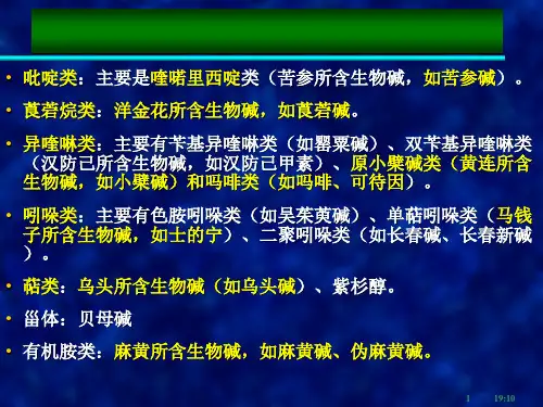 天然药物化学教学资料 天然药化9  生物碱-298页PPT