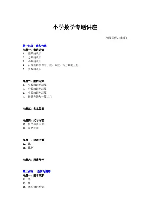 小学数学专题讲座