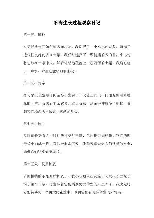 多肉生长过程观察日记