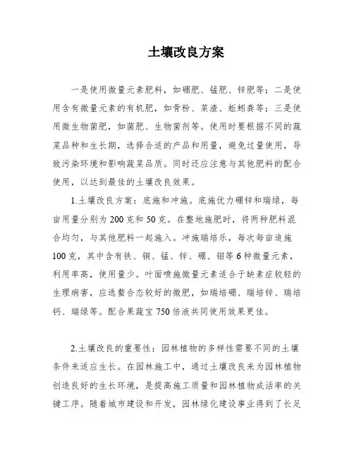土壤改良方案