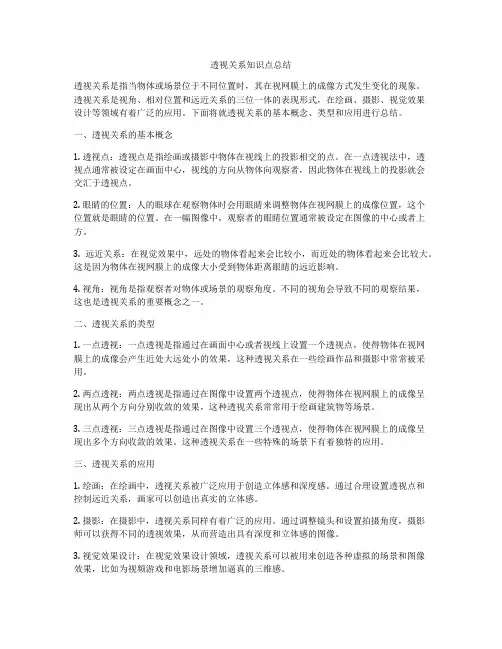 透视关系知识点总结