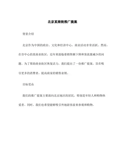 北京某商街推广提案