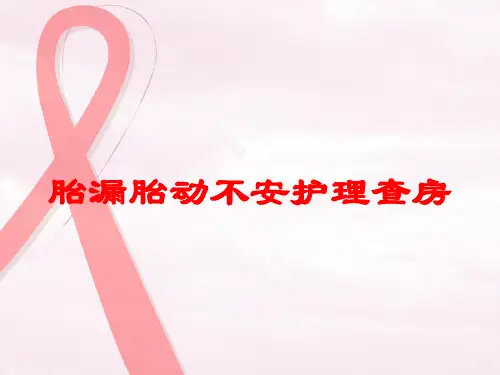 胎漏胎动不安护理查房培训课件